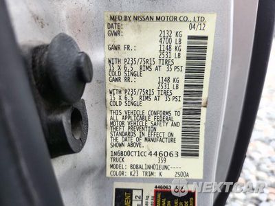 Zdjęcie 12 z 12 samochodu: 2012 NISSAN FRONTIER S VIN:1N6BD0CT1CC446063 - miniatura