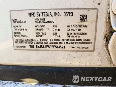 Zdjęcie 13 z 13 samochodu: 2023 TESLA MODEL S VIN:5YJSA1E50PF514524 - miniatura
