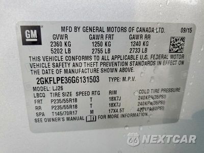 Zdjęcie 13 z 13 samochodu: 2016 GMC TERRAIN SLT VIN:2GKFLPE36G6131503 - miniatura