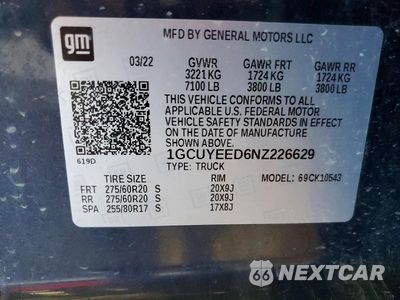 Zdjęcie 13 z 13 samochodu: 2022 CHEVROLET SILVERADO LTD K1500 RST VIN:1GCUYEED6NZ226629 - miniatura