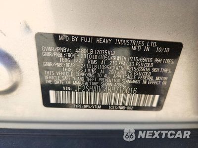 Zdjęcie 13 z 13 samochodu: 2011 SUBARU FORESTER 2.5X VIN:JF2SHABC4BH716016 - miniatura
