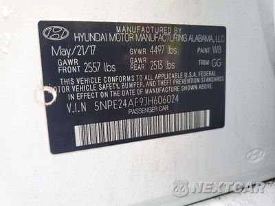 Zdjęcie 12 z 12 samochodu: 2018 HYUNDAI SONATA SE VIN:5NPE24AF9JH606024 - miniatura