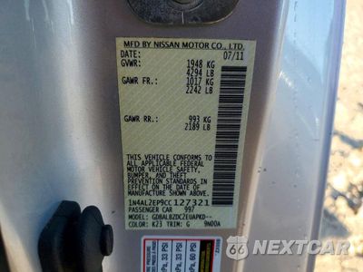 Zdjęcie 12 z 12 samochodu: 2012 NISSAN ALTIMA 2.5 S VIN:1N4AL2EP9CC127321 - miniatura