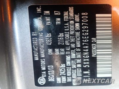 Zdjęcie 12 z 12 samochodu: 2014 KIA OPTIMA EX VIN:5XXGN4A76EG297008 - miniatura