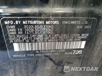Zdjęcie 12 z 12 samochodu: 2021 MITSUBISHI MIRAGE ES VIN:ML32AUHJ9MH012586 - miniatura