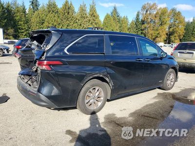 Trzecie zdjęcie samochodu z tyłu: 2021 TOYOTA SIENNA XLE VIN:5TDYSKFC4MS022273 - miniatura