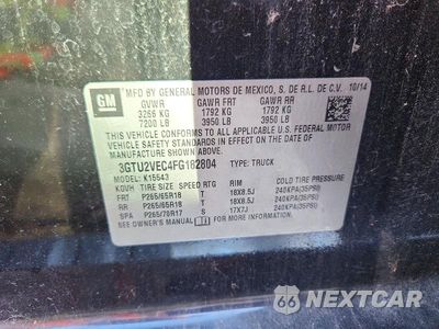 Zdjęcie 12 z 12 samochodu: 2015 GMC SIERRA K1500 SLT VIN:3GTU2VEC4FG182804 - miniatura