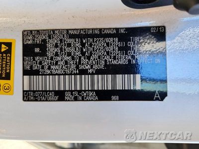 Zdjęcie 13 z 13 samochodu: 2013 LEXUS RX 350 BASE VIN:2T2BK1BA8DC197344 - miniatura