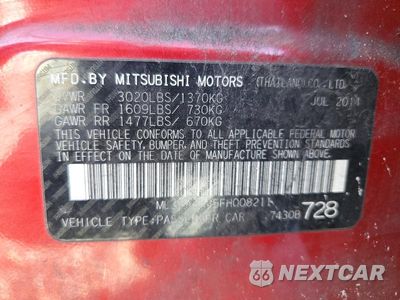 Zdjęcie 13 z 13 samochodu: 2015 MITSUBISHI MIRAGE DE VIN:ML32A3HJ5FH008211 - miniatura