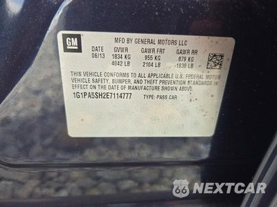 Zdjęcie 12 z 12 samochodu: 2014 CHEVROLET CRUZE LS VIN:1G1PA5SH2E7114777 - miniatura