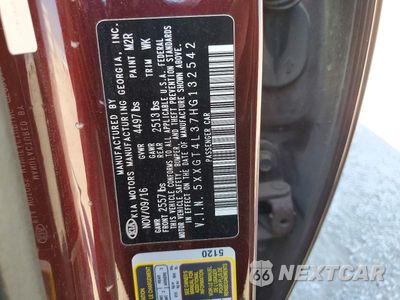 Zdjęcie 12 z 12 samochodu: 2017 KIA OPTIMA LX VIN:5XXGT4L37HG132542 - miniatura