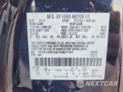 Zdjęcie 13 z 13 samochodu: 2012 FORD ESCAPE LIMITED VIN:1FMCU9EG2CKB21127 - miniatura