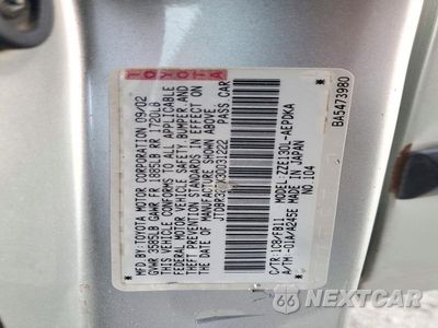 Zdjęcie 13 z 13 samochodu: 2003 TOYOTA COROLLA CE VIN:JTDBR32EX30031222 - miniatura