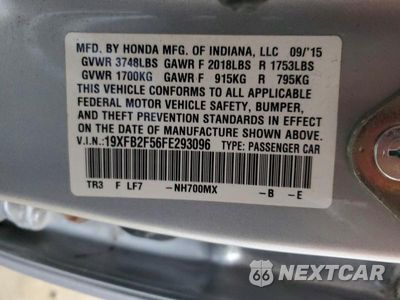 Zdjęcie 12 z 12 samochodu: 2015 HONDA CIVIC LX VIN:19XFB2F56FE293096 - miniatura