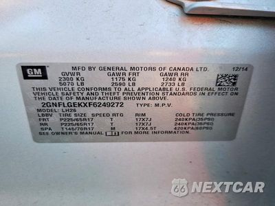 Zdjęcie 13 z 13 samochodu: 2015 CHEVROLET EQUINOX LT VIN:2GNFLGEKXF6249272 - miniatura