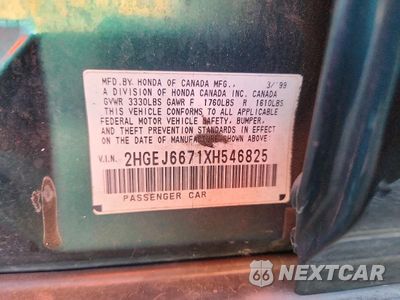 Zdjęcie 12 z 12 samochodu: 1999 HONDA CIVIC LX VIN:2HGEJ6671XH546825 - miniatura