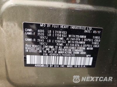 Zdjęcie 13 z 13 samochodu: 2017 SUBARU OUTBACK TOURING VIN:4S4BSATC7H3345773 - miniatura