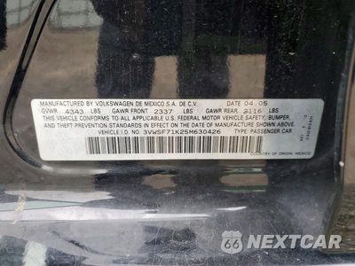 Zdjęcie 12 z 12 samochodu: 2005 VOLKSWAGEN NEW JETTA 2.5L OPTION PACKAGE 1 VIN:3VWSF71K25M630426 - miniatura