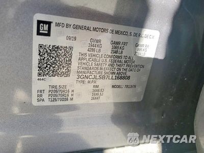 Zdjęcie 14 z 14 samochodu: 2020 CHEVROLET TRAX 1LT VIN:3GNCJLSB7LL168808 - miniatura