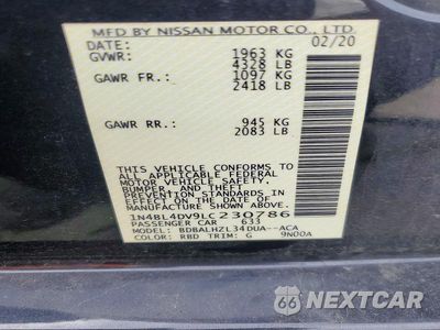 Zdjęcie 13 z 13 samochodu: 2020 NISSAN ALTIMA SV VIN:1N4BL4DV9LC230786 - miniatura