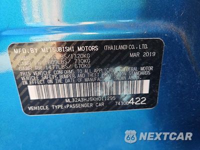 Zdjęcie 13 z 13 samochodu: 2019 MITSUBISHI MIRAGE ES VIN:ML32A3HJ5KH011295 - miniatura