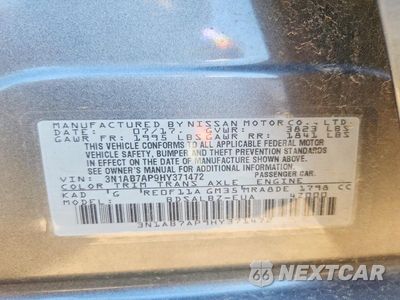 Zdjęcie 12 z 12 samochodu: 2017 NISSAN SENTRA S VIN:3N1AB7AP9HY371472 - miniatura