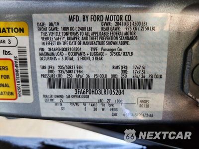 Zdjęcie 12 z 12 samochodu: 2020 FORD FUSION SE VIN:3FA6P0HD3LR105204 - miniatura