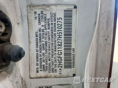 Zdjęcie 12 z 12 samochodu: 2007 HONDA CIVIC EX VIN:2HGFG11827H510275 - miniatura