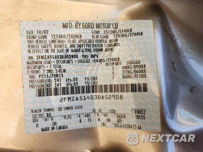 Zdjęcie 13 z 13 samochodu: 2003 FORD WINDSTAR LX VIN:2FMZA51403BA52908 - miniatura