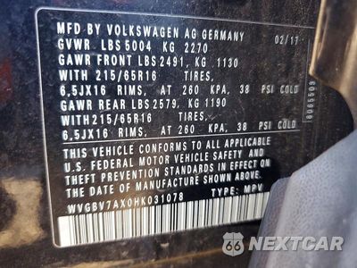 Zdjęcie 13 z 13 samochodu: 2017 VOLKSWAGEN TIGUAN S VIN:WVGBV7AX0HK031078 - miniatura