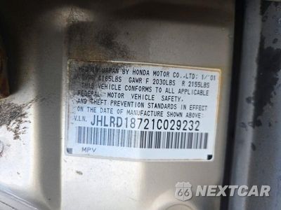 Zdjęcie 13 z 13 samochodu: 2001 HONDA CR-V SE VIN:JHLRD18721C029232 - miniatura