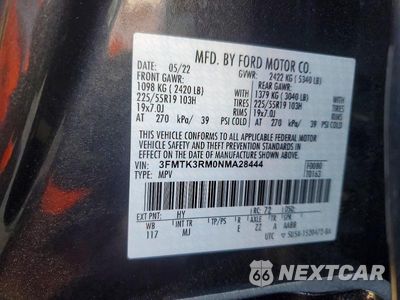 Zdjęcie 13 z 13 samochodu: 2022 FORD MUSTANG MACH-E PREMIUM VIN:3FMTK3RM0NMA28444 - miniatura