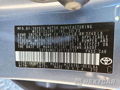 Zdjęcie 12 z 12 samochodu: 2024 TOYOTA COROLLA LE VIN:5YFB4MDE2RP116717 - miniatura
