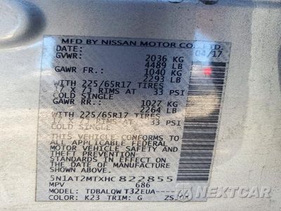Zdjęcie 13 z 13 samochodu: 2017 NISSAN ROGUE SV VIN:5N1AT2MTXHC822855 - miniatura