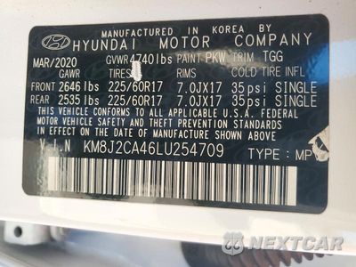 Zdjęcie 14 z 14 samochodu: 2020 HYUNDAI TUCSON SE VIN:KM8J2CA46LU254709 - miniatura
