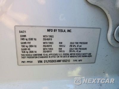 Zdjęcie 12 z 12 samochodu: 2021 TESLA MODEL Y VIN:5YJYGDEE4MF185218 - miniatura