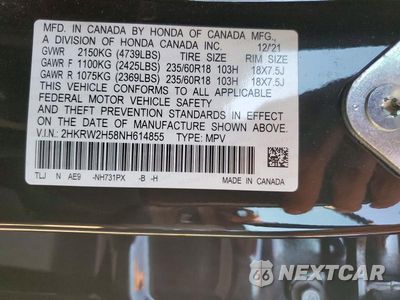 Zdjęcie 13 z 13 samochodu: 2022 HONDA CR-V EX VIN:2HKRW2H58NH614855 - miniatura