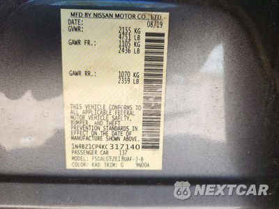 Zdjęcie 14 z 14 samochodu: 2019 NISSAN LEAF SL PLUS VIN:1N4BZ1CP4KC317140 - miniatura