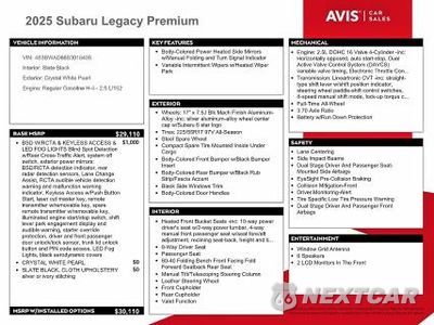Zdjęcie 12 z 13 samochodu: 2025 SUBARU LEGACY PREMIUM VIN:4S3BWAD66S3018435 - miniatura