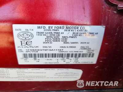 Zdjęcie 13 z 13 samochodu: 2015 FORD EXPLORER SPORT VIN:1FM5K8GT9FGA11167 - miniatura