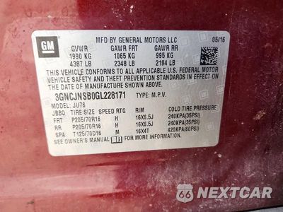 Zdjęcie 13 z 13 samochodu: 2016 CHEVROLET TRAX LS VIN:3GNCJNSB0GL228171 - miniatura