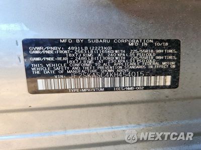 Zdjęcie 13 z 13 samochodu: 2019 SUBARU FORESTER LIMITED VIN:JF2SKASC4KH454015 - miniatura