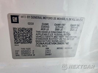 Zdjęcie 14 z 14 samochodu: 2019 CHEVROLET EQUINOX LT VIN:3GNAXUEV6KS609740 - miniatura