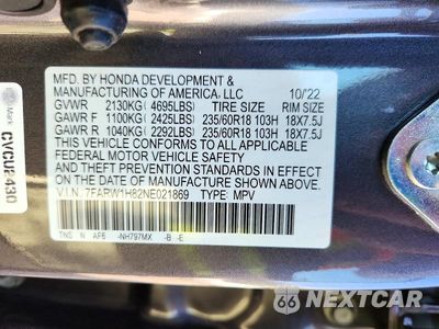 Zdjęcie 12 z 12 samochodu: 2022 HONDA CR-V EXL VIN:7FARW1H82NE021869 - miniatura