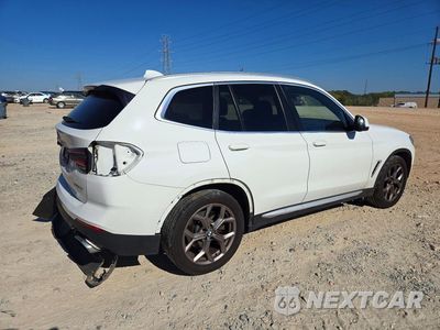 Trzecie zdjęcie samochodu z tyłu: 2022 BMW X3 XDRIVE30I VIN:5UX53DP09N9K50770 - miniatura