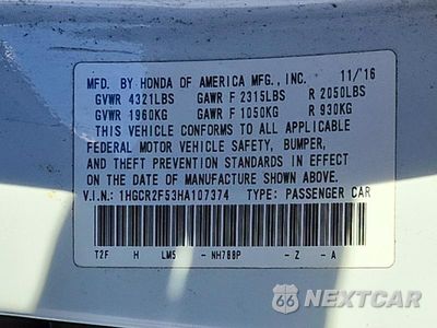 Zdjęcie 13 z 13 samochodu: 2017 HONDA ACCORD SPORT VIN:1HGCR2F53HA107374 - miniatura