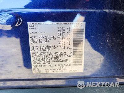 Zdjęcie 13 z 13 samochodu: 2019 NISSAN ROGUE SV VIN:5N1AT2MT7KC753940 - miniatura