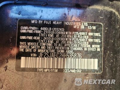 Zdjęcie 12 z 12 samochodu: 2017 SUBARU FORESTER 2.5I PREMIUM VIN:JF2SJAEC2HH535876 - miniatura