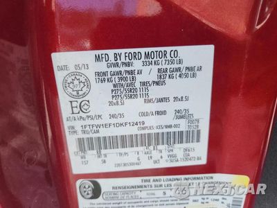 Zdjęcie 12 z 12 samochodu: 2013 FORD F150 SUPERCREW VIN:1FTFW1EF1DKF12419 - miniatura