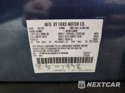 Zdjęcie 13 z 13 samochodu: 2019 FORD EXPLORER XLT VIN:1FM5K8D86KGA39406 - miniatura